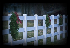 fence of wreaths framed